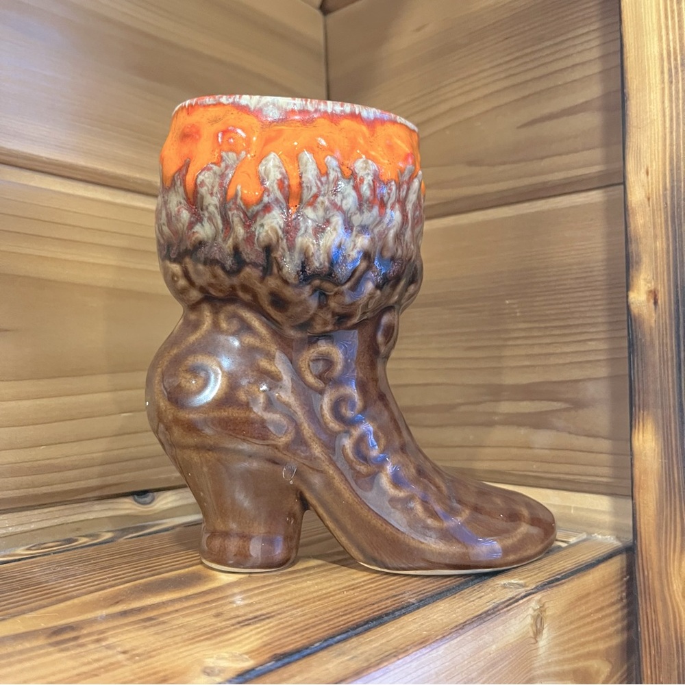 Weird vintage boot vase